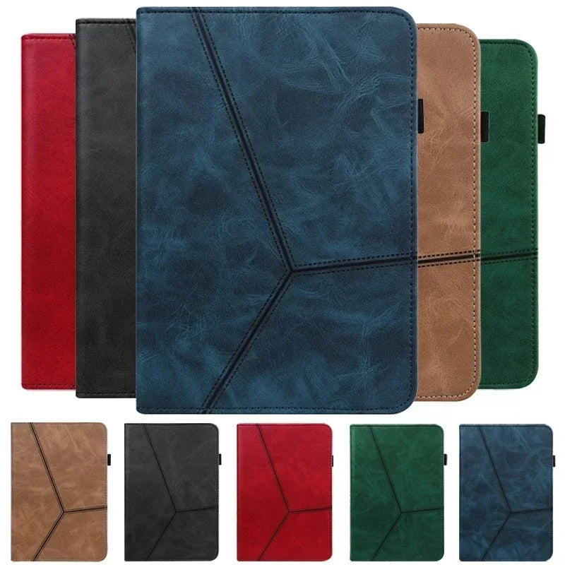 Luxury Leather Case Cover for Samsung Galaxy Tab S10 Plus S9 Fe S9 Plus Built in Wallet Stand Features Strap Protection