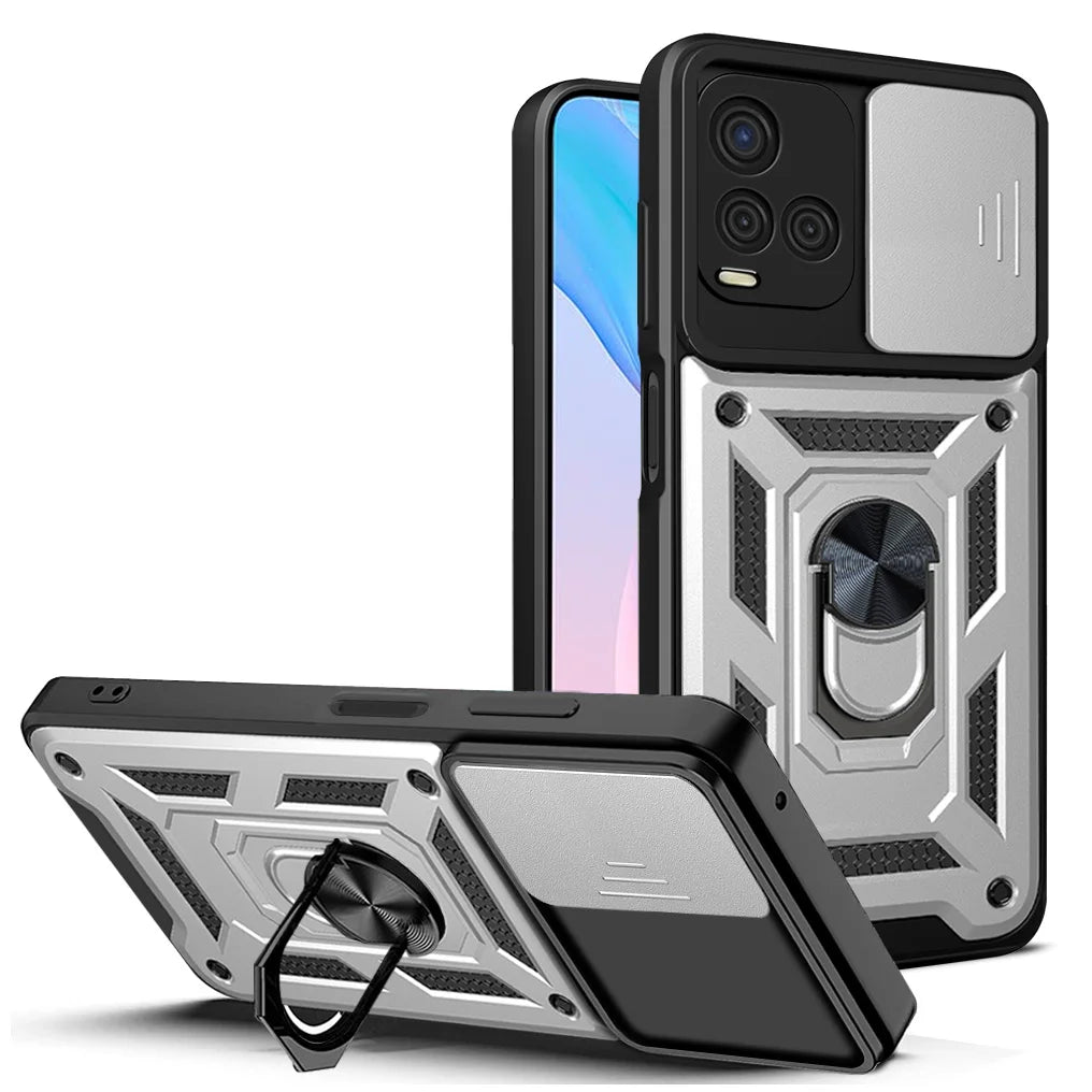 Durable Shockproof Phone Case for VIVO Y93 Y91 Y76 Y53 Y51 Y33S Y33 Y31 Y15S Camera Protection Magnetic Ring Holder Back Cover