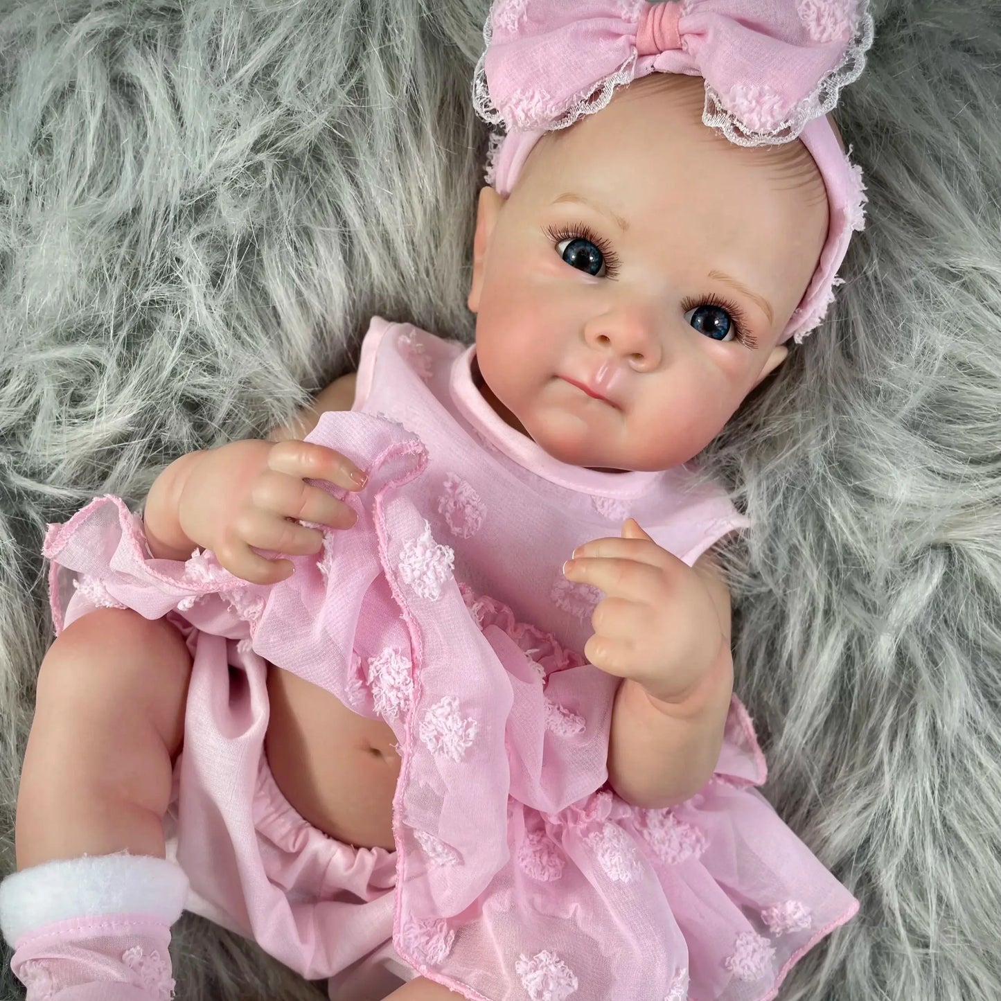 Full Body Silicone Vinyl Washable Reborn Baby Girl Doll With Painted Lifelike Hair Bebe Reborn Toys 18 Inch