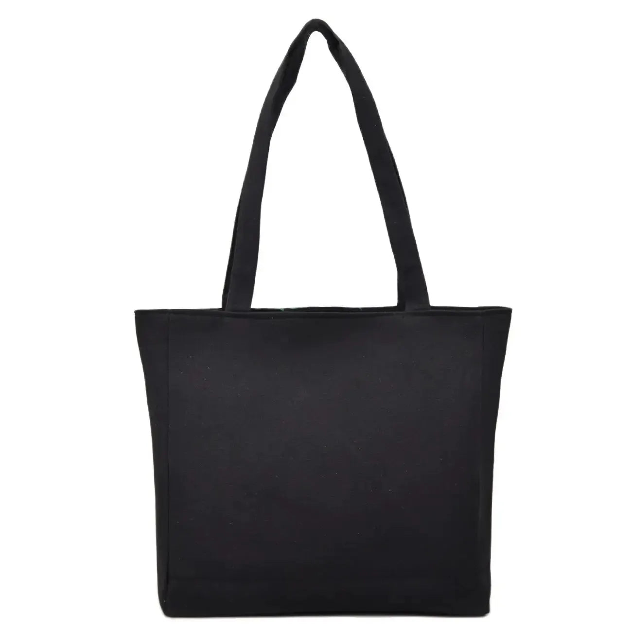 Elegant Flower Embroidery Canvas Tote Shoulder Bag Large Capacity Handbag For Women