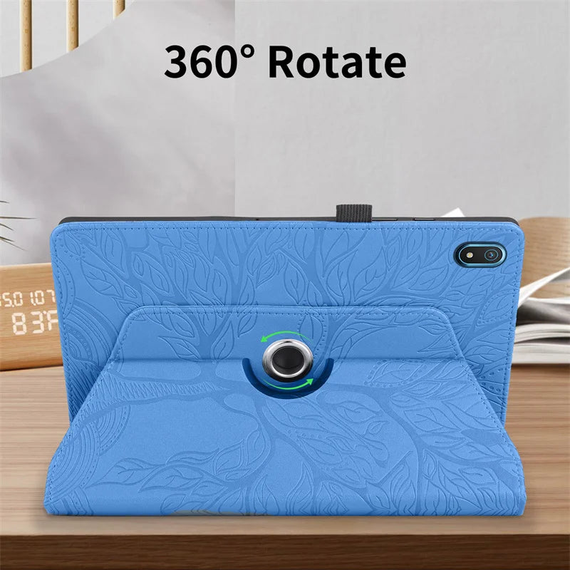 Stylish Embossed Leather Rotating Case for Nokia T21 T20 10.4" inch Tablet 360 Degrees Rotary Protective Stand Cover