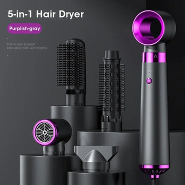 5 in 1 Multifunctional Electric Hair Dryer Hot Air Comb Automatic Curling Rod and Straightener Fast Dry Salon Style Tools