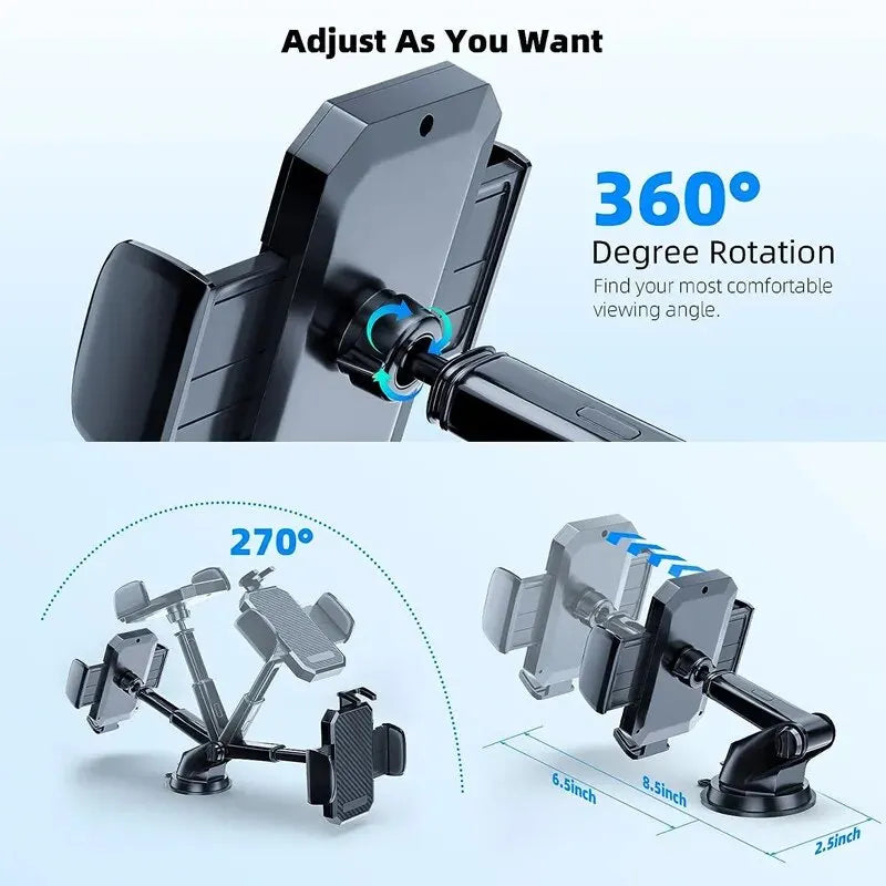 Car Phone Holder Mount Stand for Apple iPhone Samsung and other Universal Brands Suction Cup Vent Smartphone Mobile Support Car Bracket