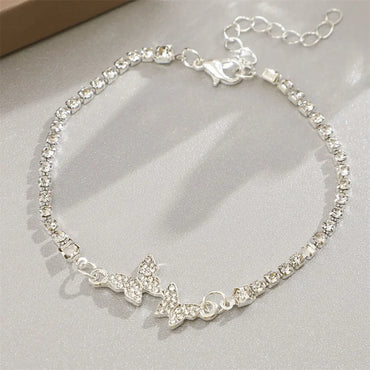 Exquisite Crystals Butterfly Paved Bracelet for Women Luxury Dainty Temperament Fashion Jewelry Accessory