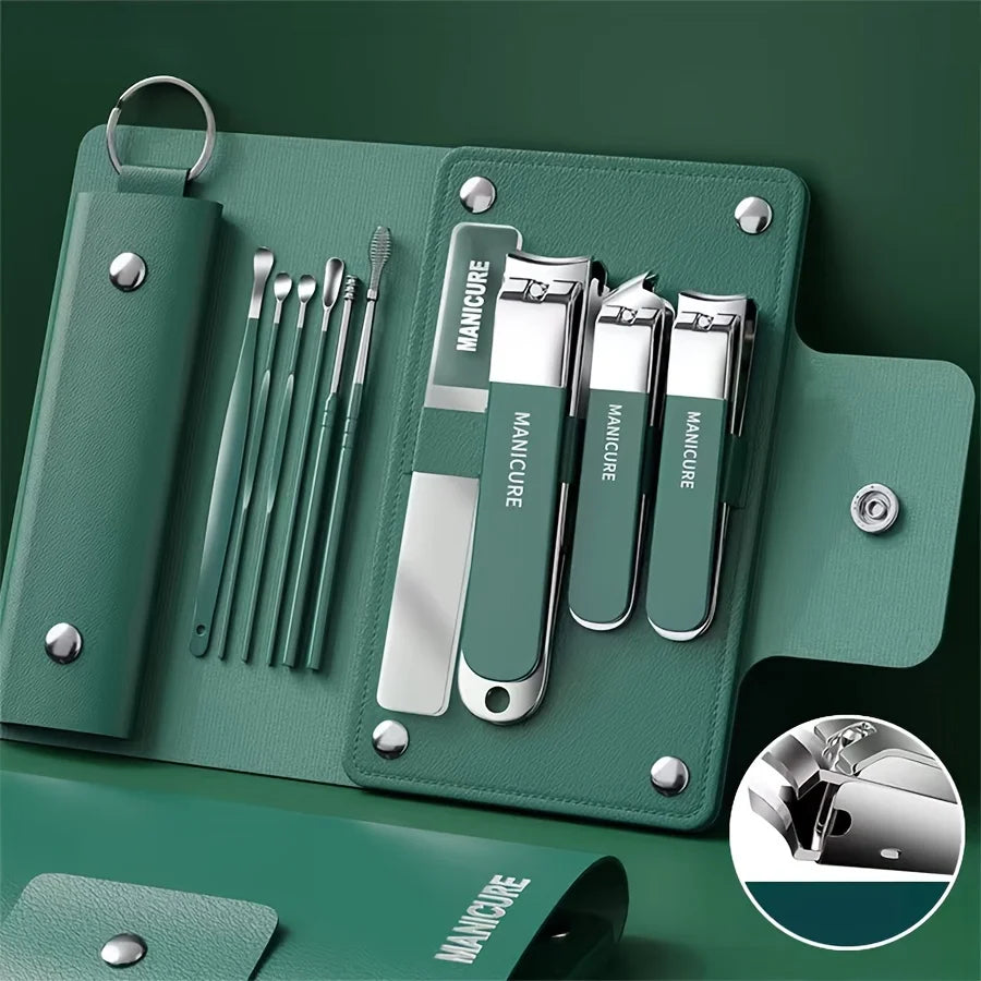 Portable Multifunctional Manicure Pedicure Tool Kits Stainless Steel Nail Clipper Pick Eyebrow Scissors File Set Personal Care Set