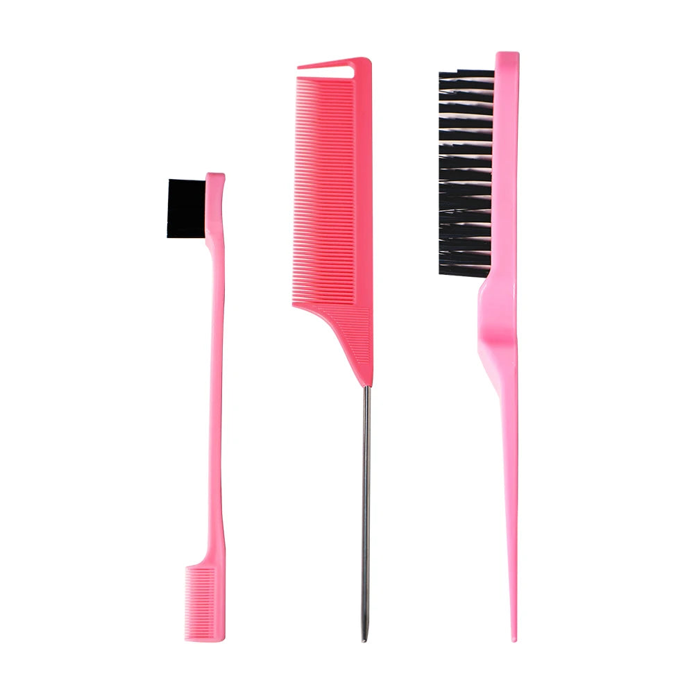 Pro Hair Styling Pointed Tail Comb Hair Brush Hairdressing Anti-static Steel Needle Pin Rat Tail Combs Barber Salon Accessories