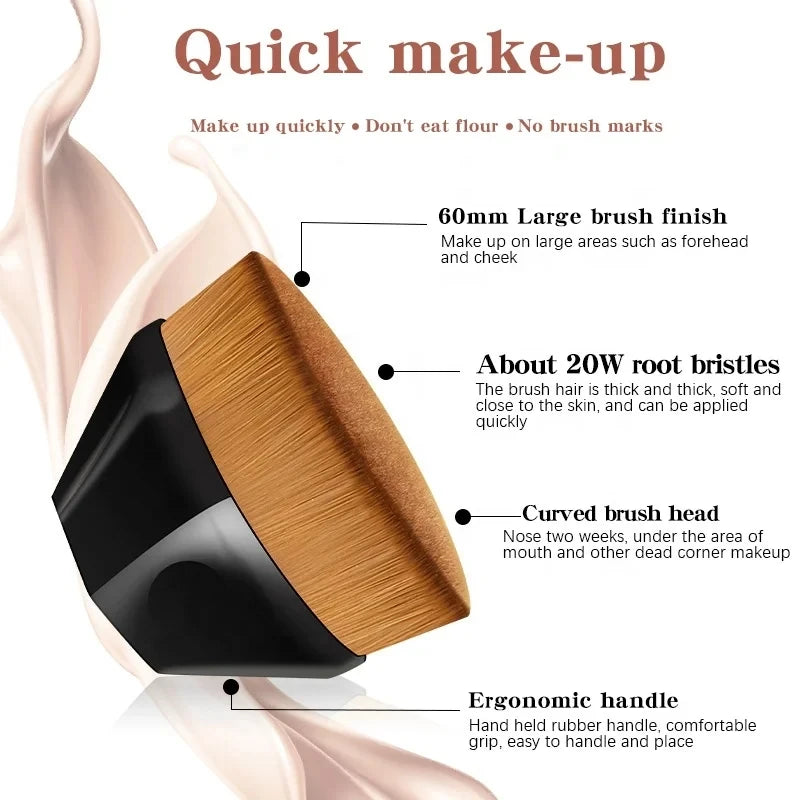 Soft Kabuki Makeup Brush for Liquid, Powder and Cream Foundation Flawless Makeup Six Corners Brush Cosmetic Synthetic Makeup Accessories
