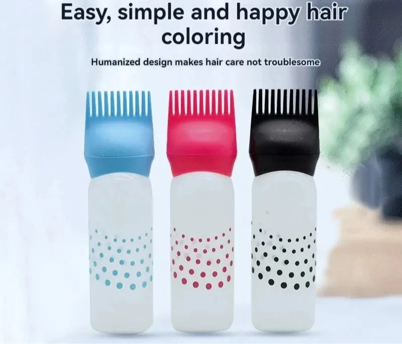 Non-Stick Hair Dyeing And Perming Root Comb Applicator Bottle With Scale Dry Cleaning Rinse Bottle Hair Salon Special Potion Care 160ml