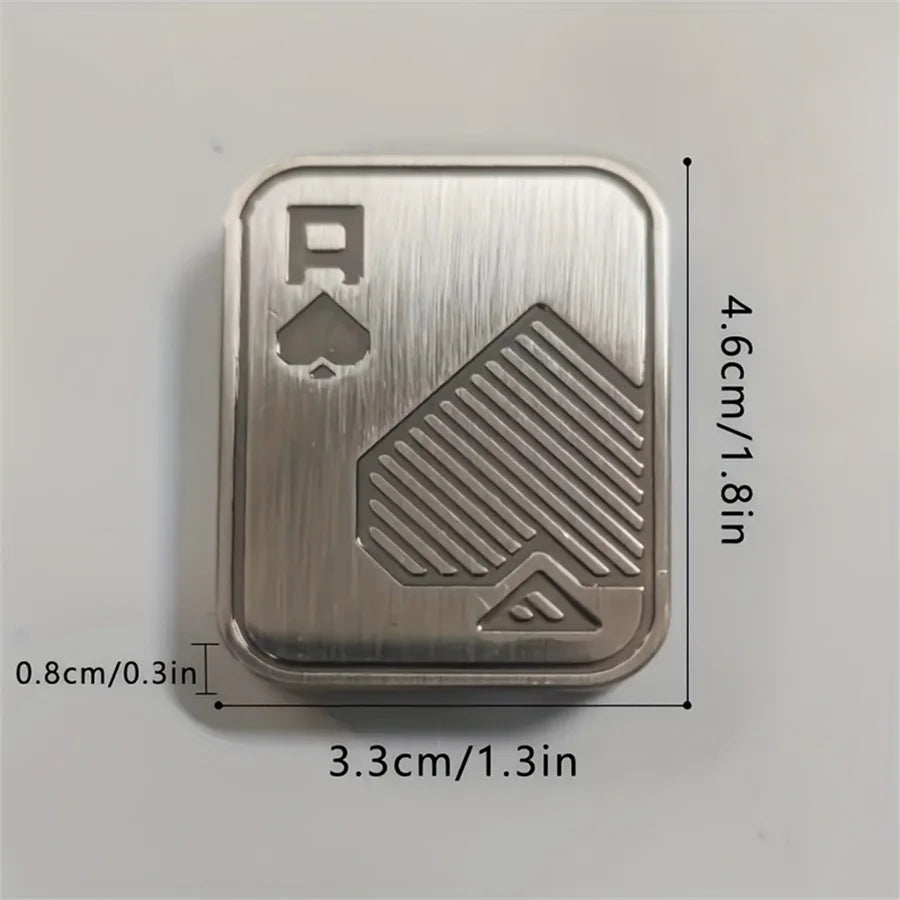 Metal Card Fidget Slider Toys Poker Push Card Fidget Stress Relief Haptic Coin Office Desk Toys Gifts