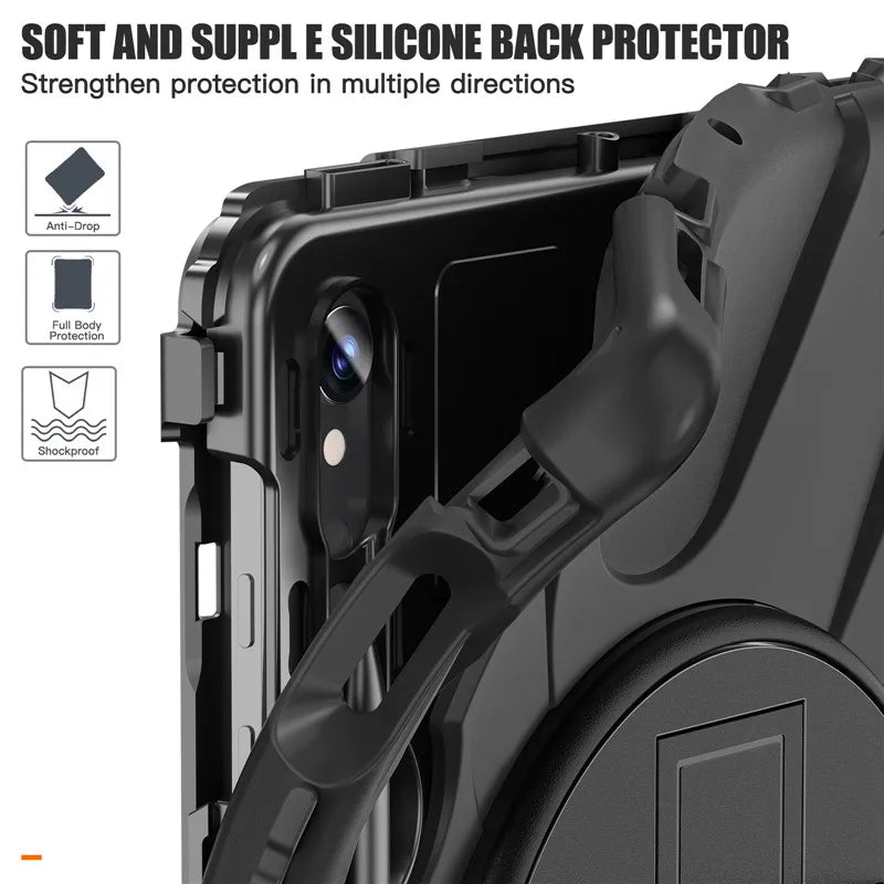 Heavy Duty Shockproof Tablet Case for Samsung Galaxy Tab S10 S9 S8 Ultra 14.6 S7 11" Plus FE 12.4 Inch Kids Proof Shoulder Strap S Pen Holder Cover