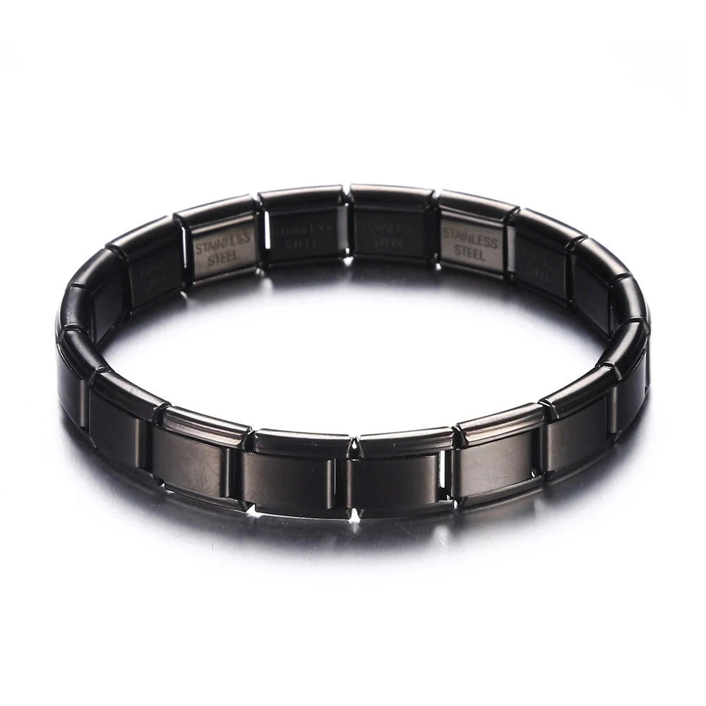Elastic Charm Stainless Steel Bracelets Unisex Women's Men's Jewelry 9mm Width Fashion Bangle