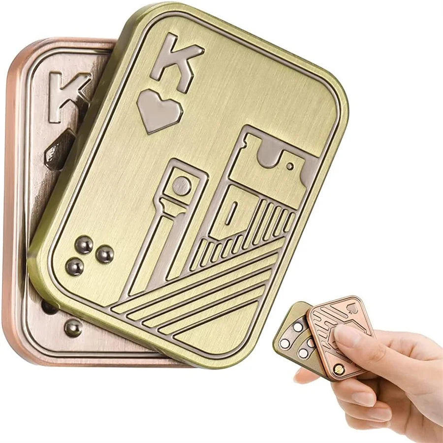 Metal Card Fidget Slider Toys Poker Push Card Fidget Stress Relief Haptic Coin Office Desk Toys Gifts
