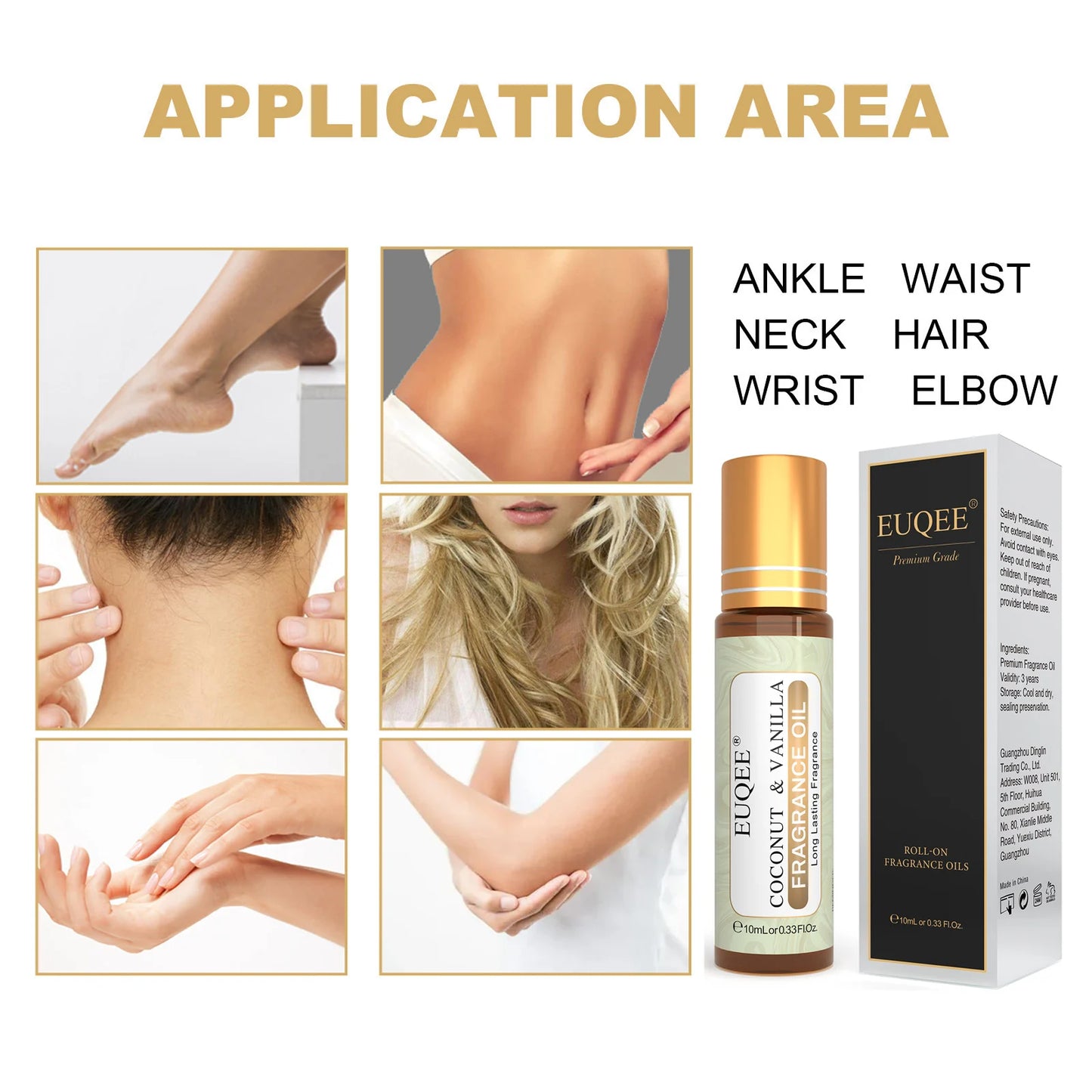 Aroma Oils 10ml Women's Roller Fragrance Oil-Coconut Vanilla Bubble Gum Bright Crystal Bombshell Midnight Rose Angel