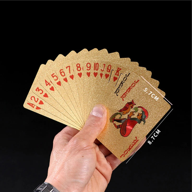 Black and Gold Playing Cards Set Waterproof Poker Blackjack Game Gift Plastic Box High Quality Collection