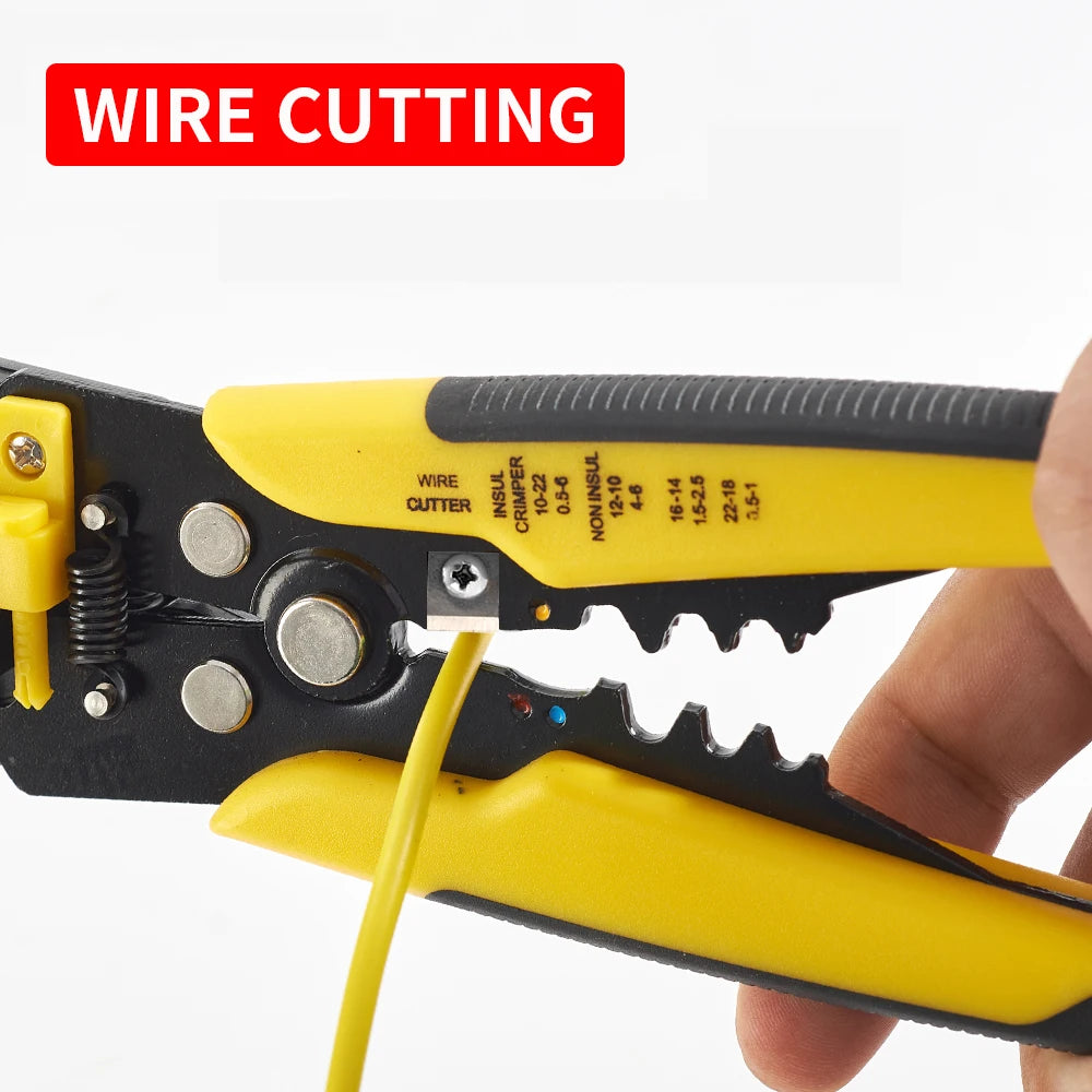 Multi Functional Crimper Cable Cutter Adjustable Automatic Wire Stripper Crimping Stripping Pliers Terminal Hand Tool