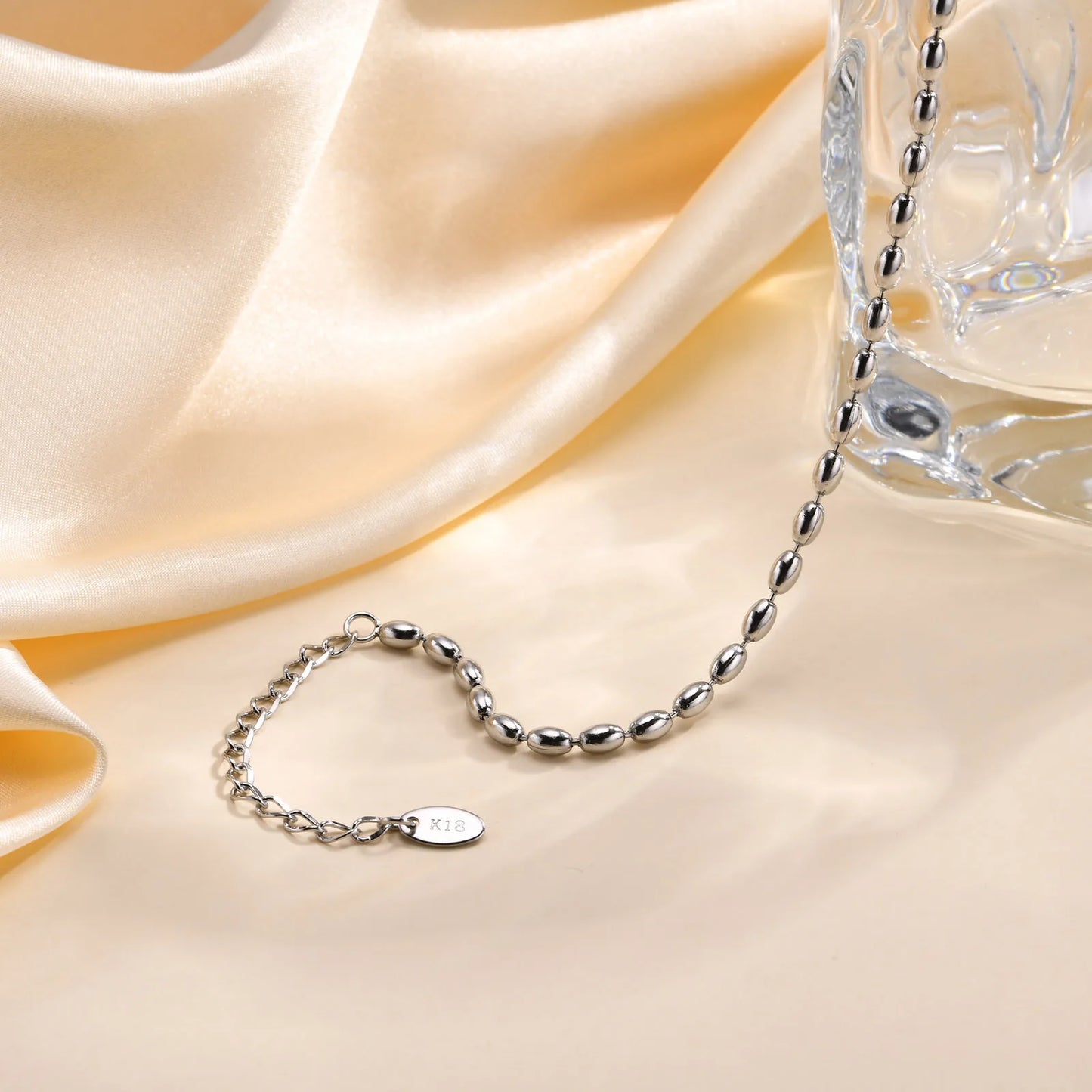 Beautiful Dainty Stainless Steel Beads Bracelet for Women Men Unisex Gold Silver Color Wristband Bracelet Jewelry