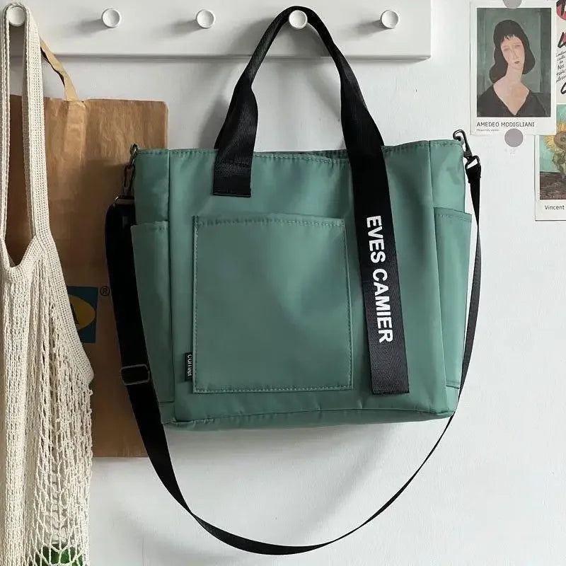 Fashion Modern Nylon Waterproof Canvas Tote Shoulder Handbag for Women Large Capacity Messenger Bags