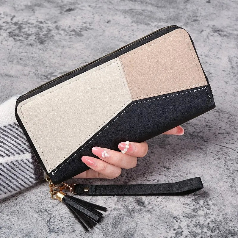 Beautiful Fashion Zipper Women's Wallets Long Purses Handbags Coin Purse Cards Holder PU Leather Billfold Wallet