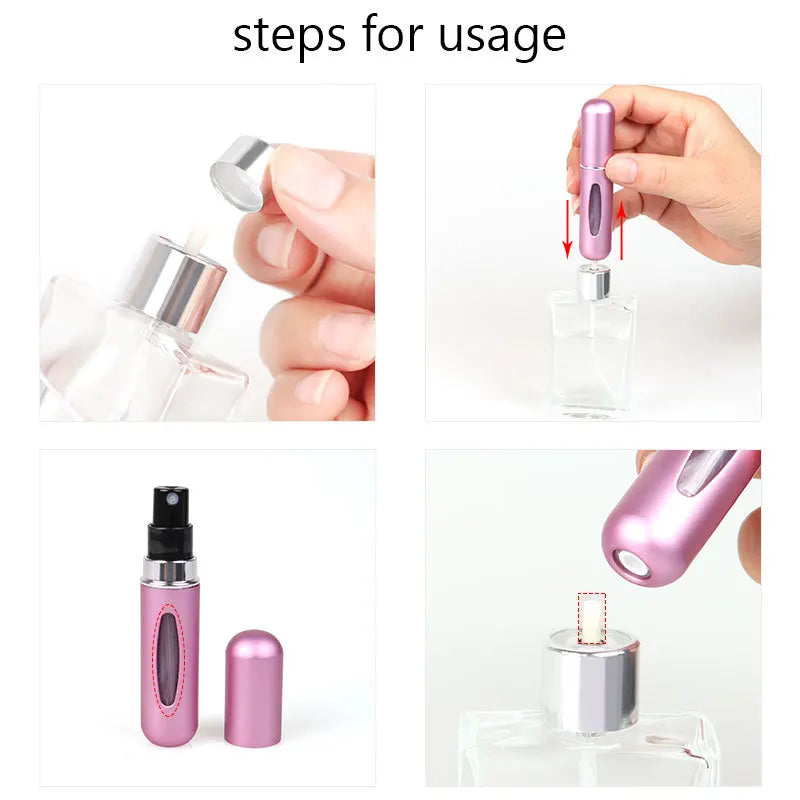 Portable Mini Refillable 5ml Perfume Bottle Spray Scent Pump Cosmetic Containers Atomizer for Travel Tool