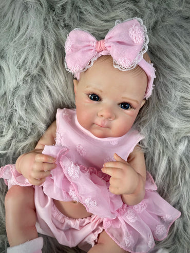 Full Body Silicone Vinyl Washable Reborn Baby Girl Doll With Painted Lifelike Hair Bebe Reborn Toys 18 Inch
