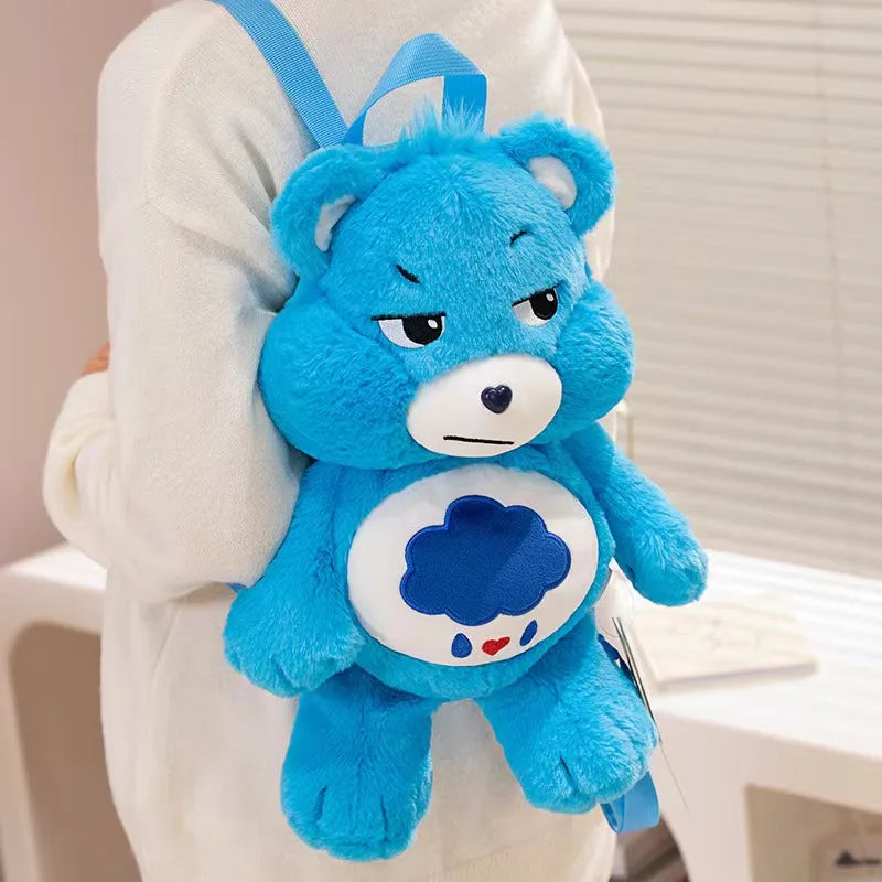Popular Cute Care Bears Plush Backpack Kawaii Fashion Plushie Doll Girl's Children's Shoulder Bag Knapsack