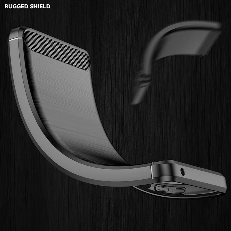 Shockproof Carbon Fiber Silicone Case for Sony Xperia 10 5 1 II III IV V VI Brushed Texture Protective Back Cover Case