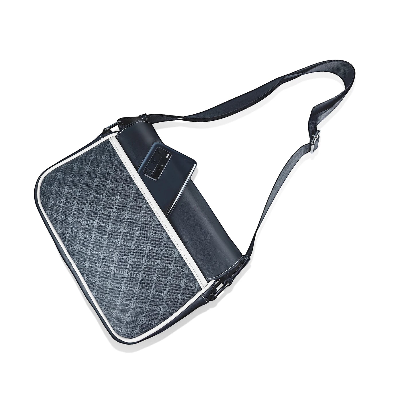 Luxury Leather Crossbody Messenger Handbag for Men Casual Fashion Sling Satchel Shoulder Bags