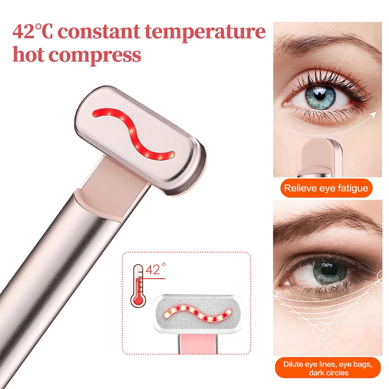 Red Light EMS Microcurrent Face Lifting Facial Eye Neck Wand Massager Skin Tightening Anti Wrinkle Skin Care Beauty Tool