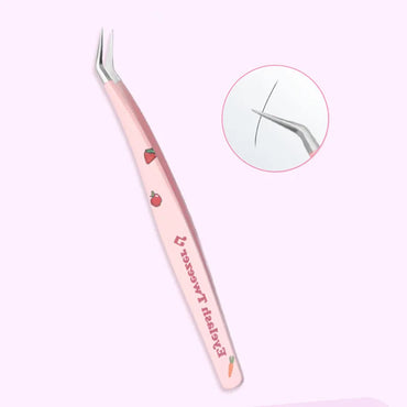 Stainless Steel Anti-Static False Eyelash Tweezers Pincet Curved Strip 3D Lashes Extension Tweezer Makeup Tools Eye Accessories