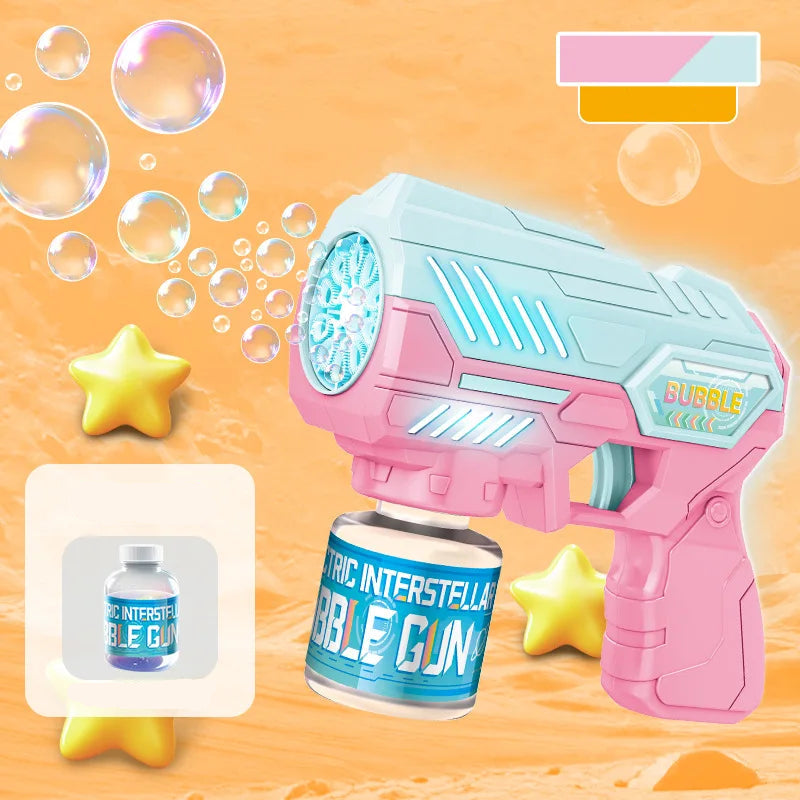 Automatic Unicorn Electric Bubble Gun Toy Fun Bubble Machine Automatic Soap Blower with Lights for Children Entertainment