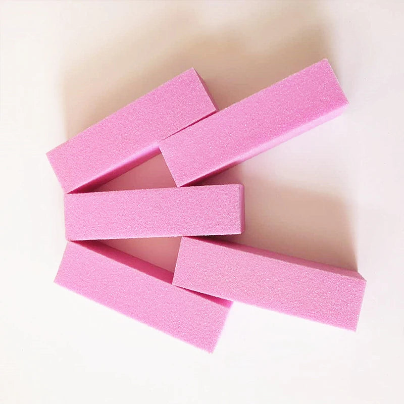 Manicure Pedicure Buffing Sanding Files Block Care Sponge Pink Buffer Grinding Polishing Nail Art Tools 10pcs