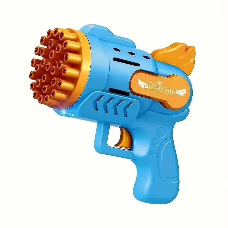 Light Up Bubble Gun 29-Hole Gatling Bubble Making Blaster Toy for Boys & Girls Great Entertainment Fun