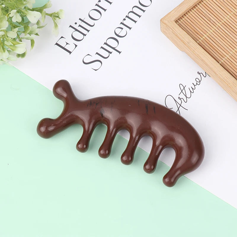 Exquisite Resin Massage Comb for Eyes Face Shoulders Neck Scraping Head Meridian Scalp Treatment Wide Tooth Comb