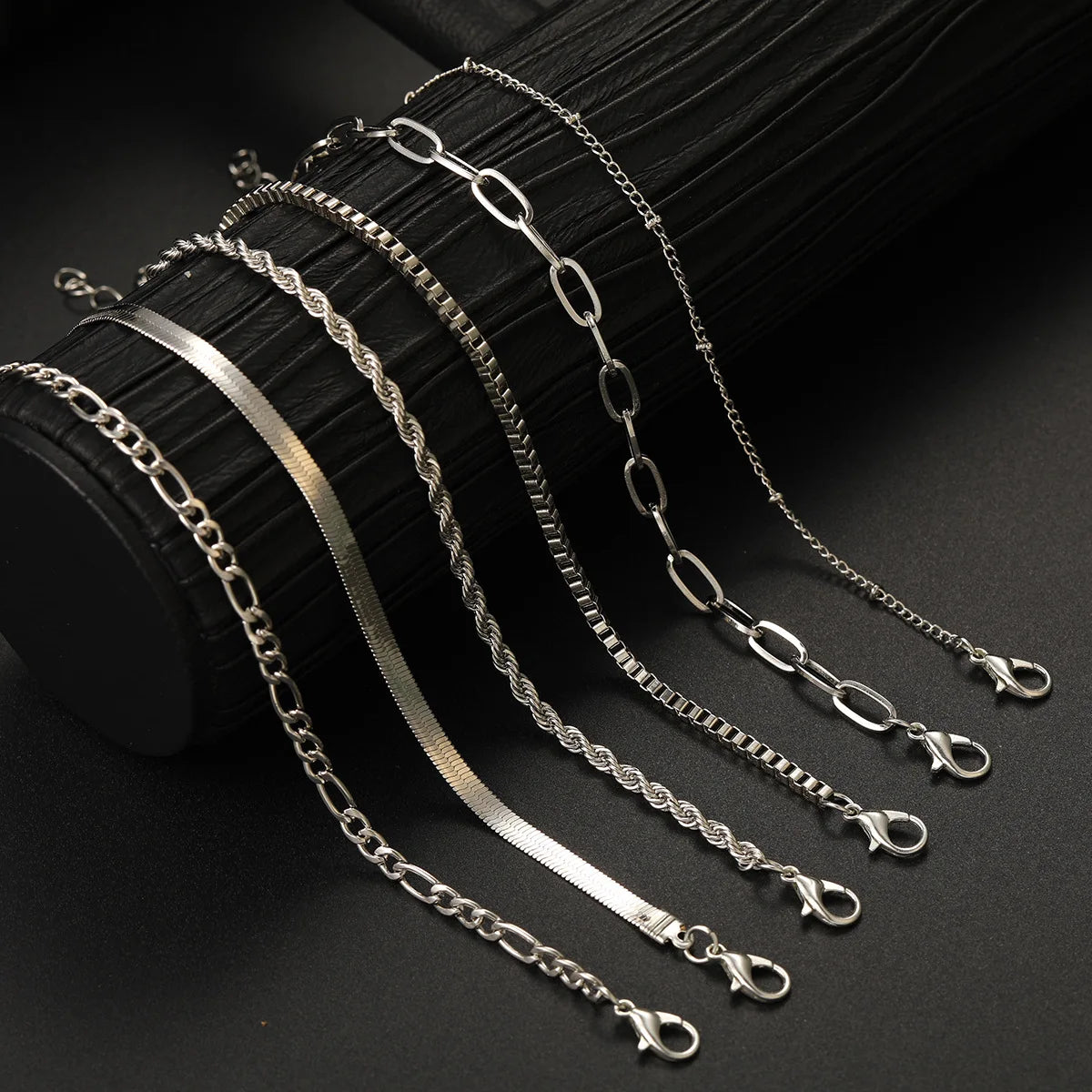 6pcs Boho Retro Thick Twist Cuban Chain Bracelets Set Multi Layer Silver Gold Color for Women Fashion Trendy Quality Jewelry Accessories