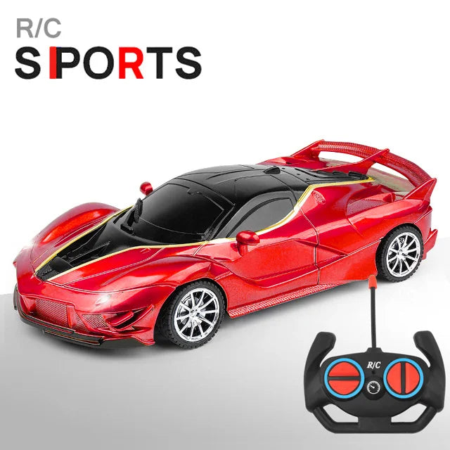 RC Racing Car with LED Lights 2.4G Radio Remote Control 1/18 Scale Sports Cars For Children Racing Drive Vehicle Drift Boys Girls Toys
