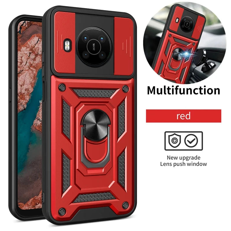 Shockproof Phone Case for Nokia X100 G20 G10 C30 C20 C10 C1 Camera Protection Ring Stand Magnetic Back Cover