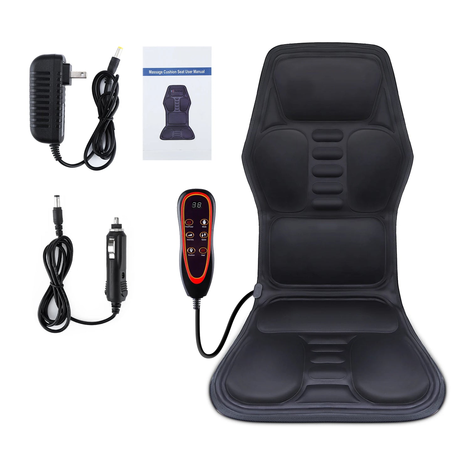 Full Body Electric Infrared Back Massager Chair Cushion Heating Vibration for Car Home Office Lumbar Neck Back Mattress Mat