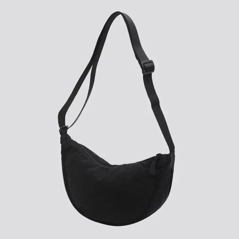 Modern Fashion Nylon Satchel Shoulder Bag for Women Large Capacity Dumpling Crossbody Bag for Travel and Commuting