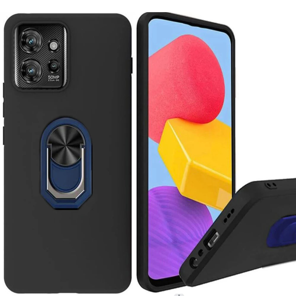 Ergonomic Soft TPU Silicone Phone Case for Lenovo Moto ThinkPhone 5G Shockproof Magnetic Cover with Ring Holder