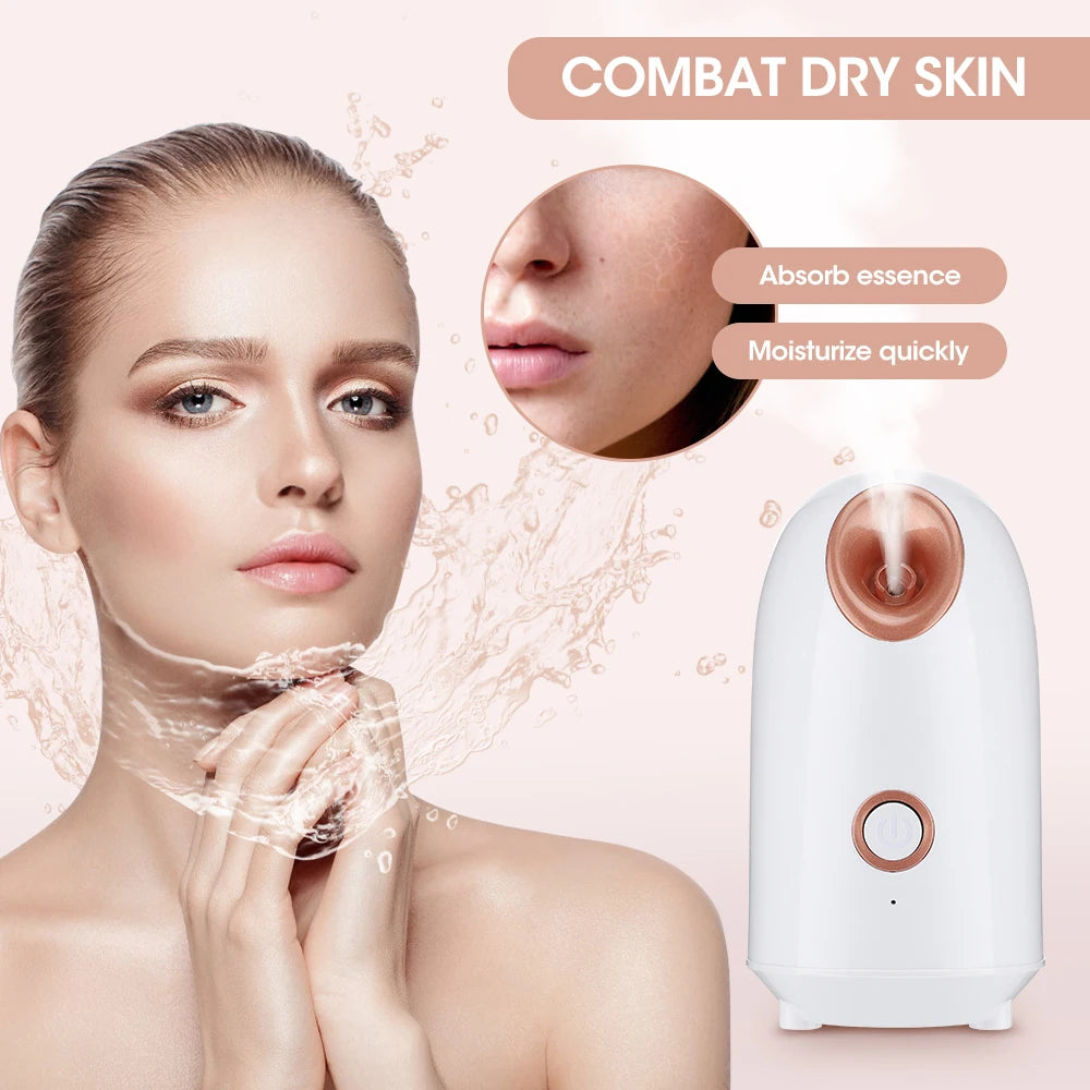 Nano Ionic Mist Facial Steamer Humidifier Atomizer Home Sauna SPA for Women Men Moisturize and Unclogs Pores