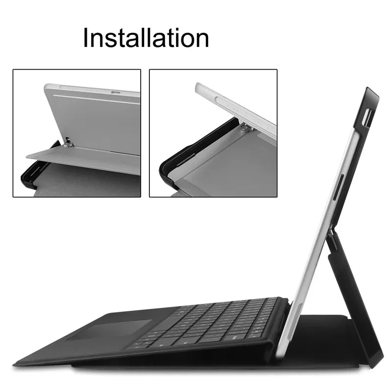 Durable Polycarbonate Plastic Case for Microsoft Surface Pro 11 10 9 Case 13 Inch Flip Stand Hard PC Back Tablet Cover