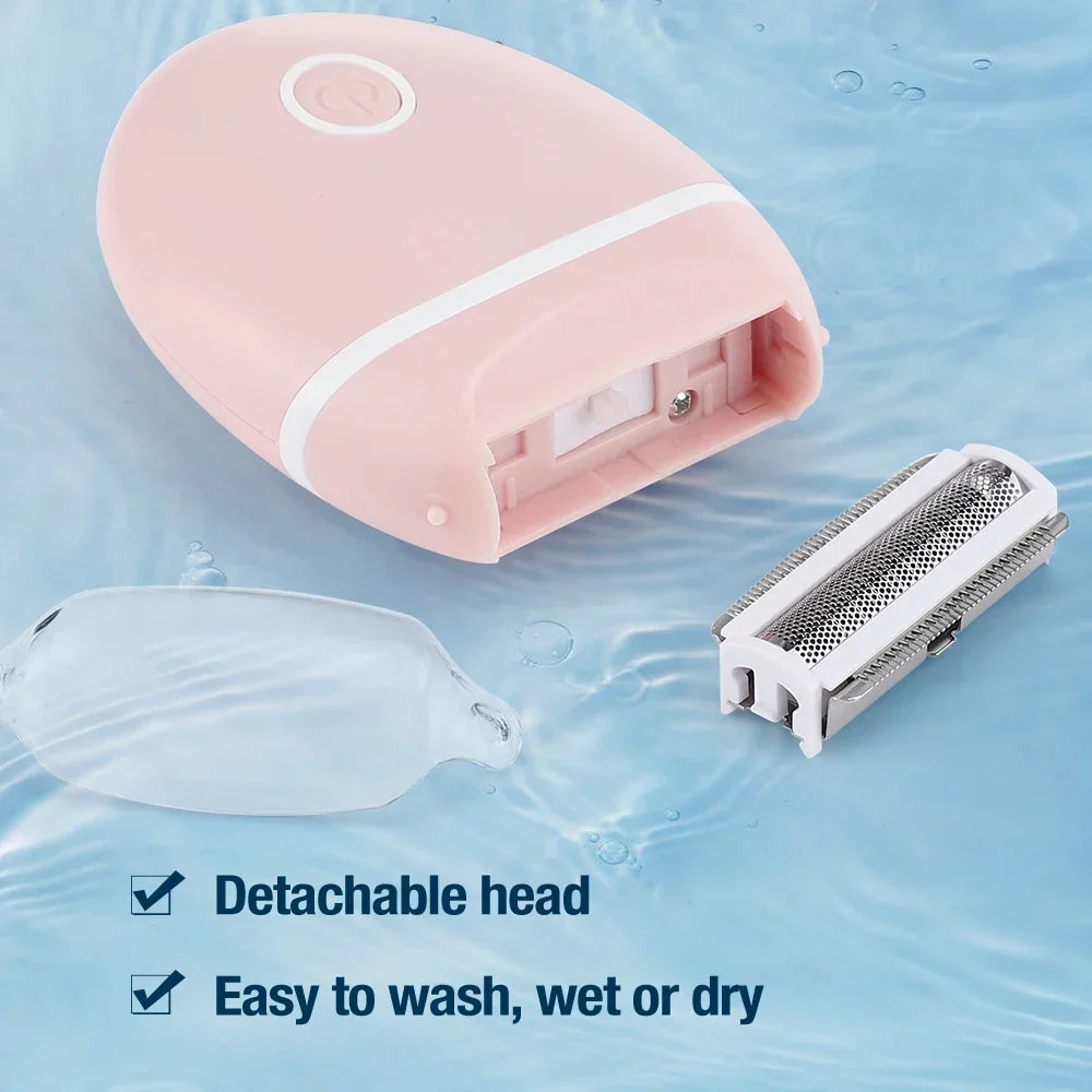 3 in 1 Mini Women's Washable Electric Shaver Razor Hair Removal Device for Whole Body Leg Armpit Intimate Area