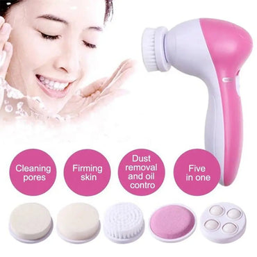 5 in 1 Electric Facial Cleansing Massager Brush Beauty Spa Skin Care Blackhead Acne Reduction Facial Exfoliating Cleanser Tool