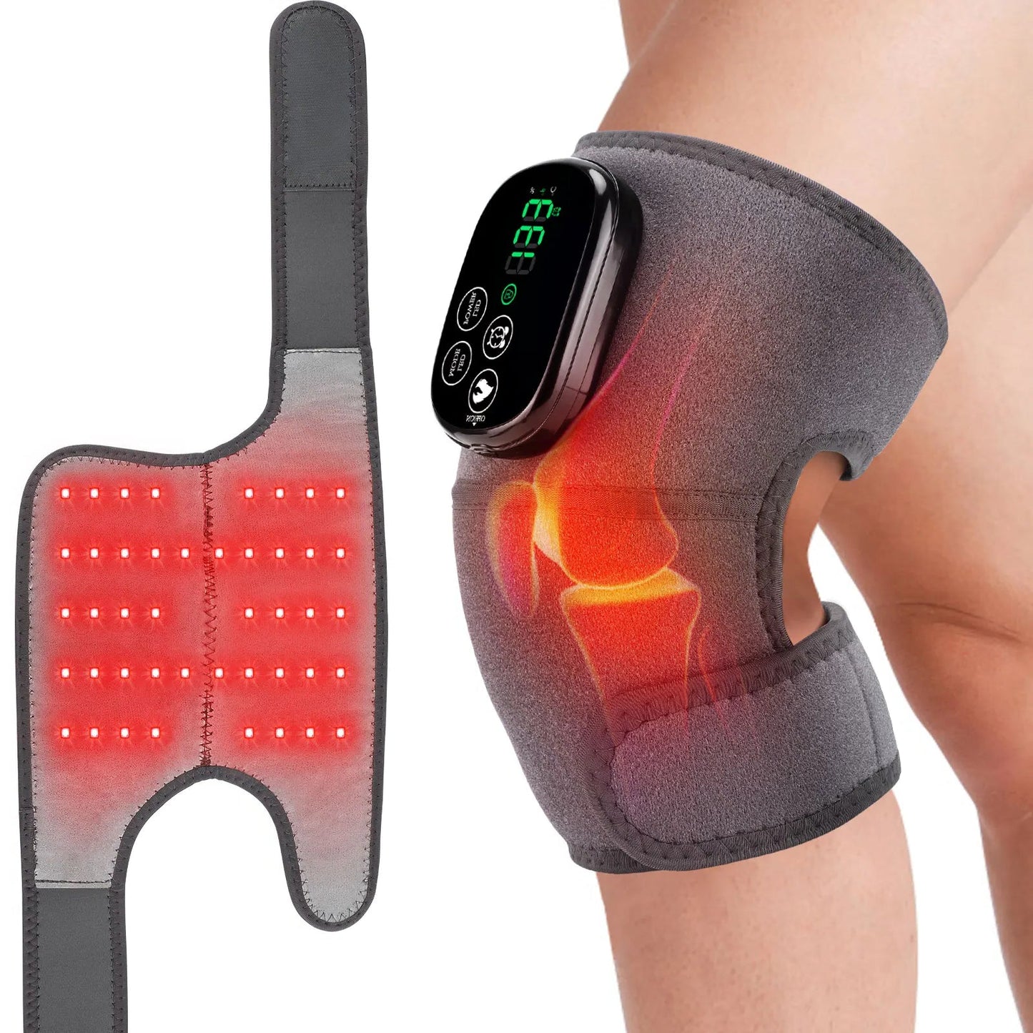 Red Light Heating Multifunctional Infrared LED Electric Vibration Knee Massager Knee Pad Leg Joint Brace Strap
