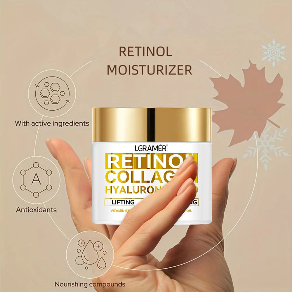 Luxury Retinol Anti-Aging Face Cream – Collagen & Hyaluronic Acid Moisturizer for Wrinkle Reduction & Youthful Radiance