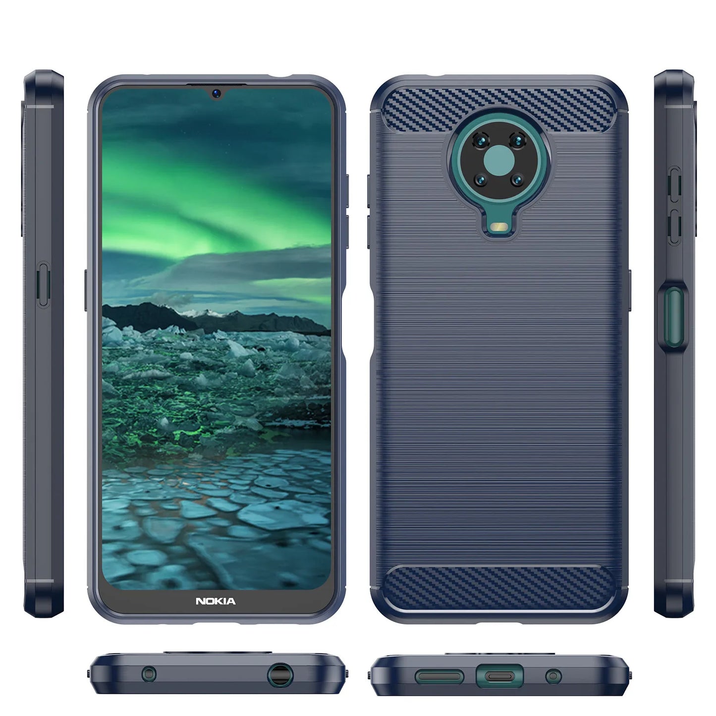 Modern Carbon Fiber Silicone Phone Case for Nokia G400 G60 G50 G21 G20 G11 G10 Brushed Texture Protective Back Cover Case