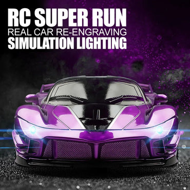 RC Racing Car with LED Lights 2.4G Radio Remote Control 1/18 Scale Sports Cars For Children Racing Drive Vehicle Drift Boys Girls Toys