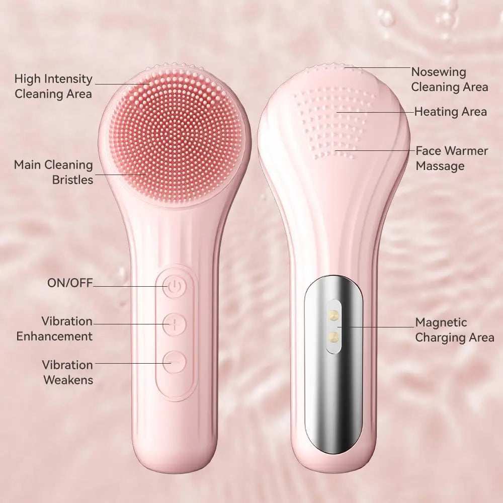 Deep Clean Sonic Waterproof Electric Facial Cleansing Scrubber Brush Rechargeable Exfoliating Vibration Pore Skin Care Tool