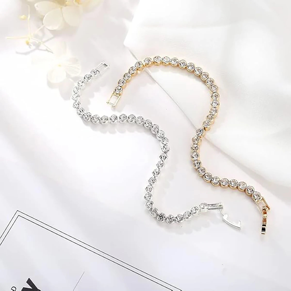 Modern Luxury Roman Style Crystal Tennis Chain Bracelets for Men and Women Fashion Jewelry Accessories