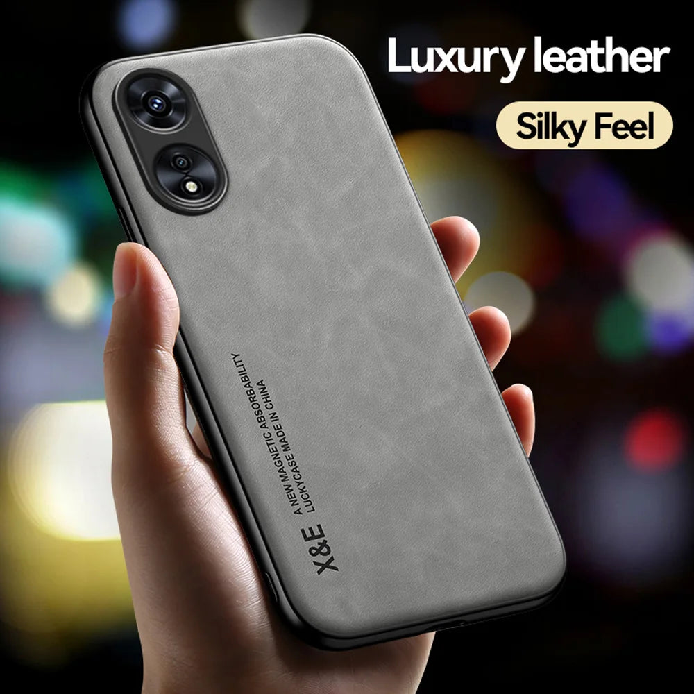 Luxury Leather Phone Case for OPPO A98 A96 A94 A78 A58 A57 A57s A17 Magnetic Protective Cover